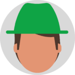Man in green hat